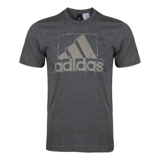 adidas Large Logo Athleisure Casual Sports Short Sleeve Gray DI0291