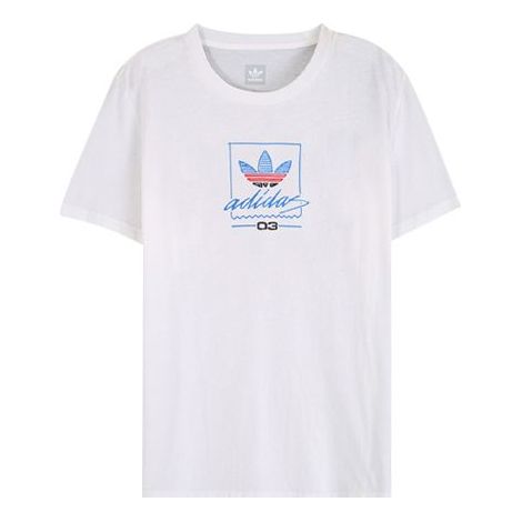 adidas Grand Tee 'White Red Blue' DU8341