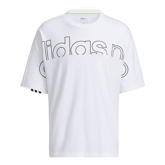 adidas neo M Brlv Tee2 Casual Sports Round Neck Short Sleeve White H59451