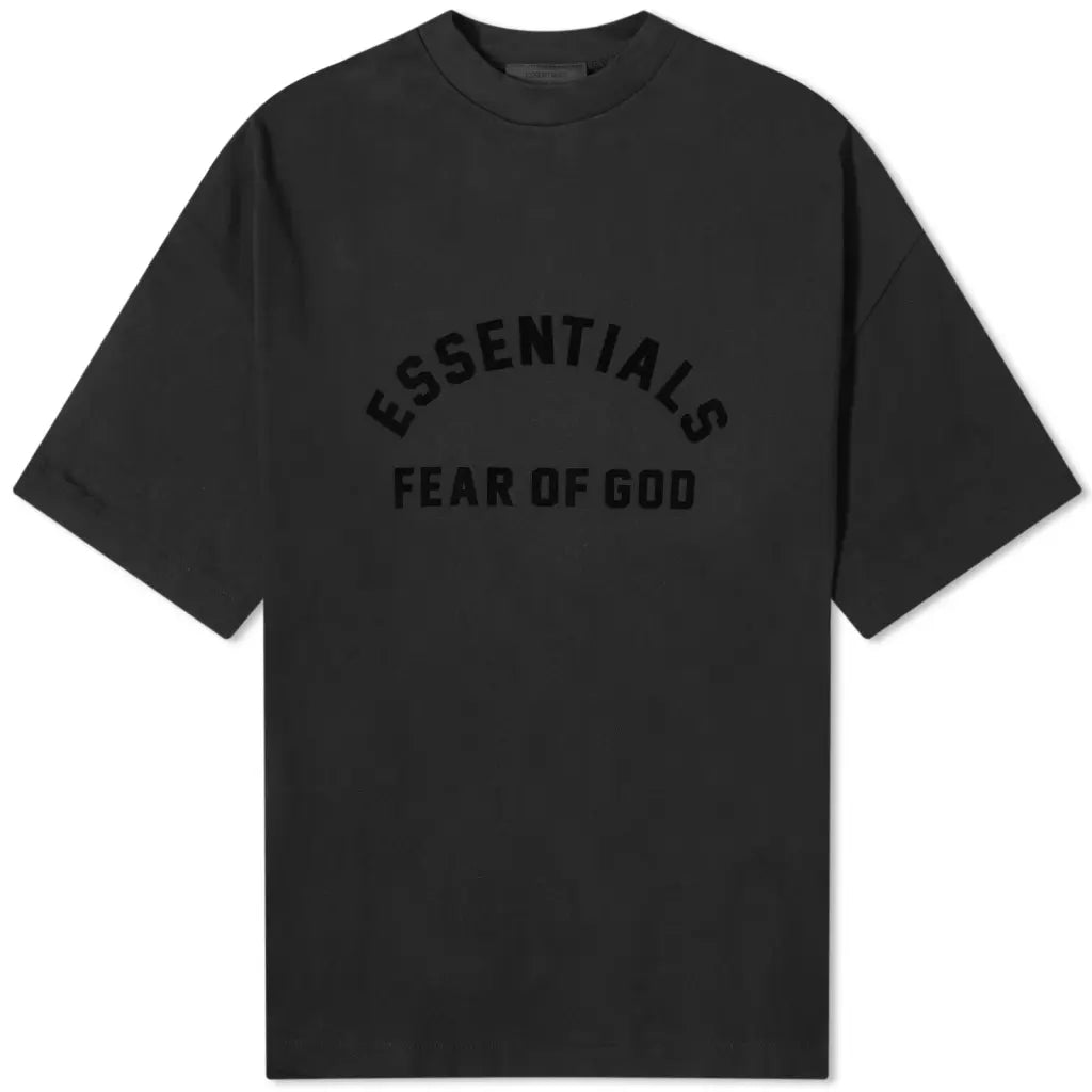 Fear of God Essentials SS24 Spring Printed Logo T-shirt 'Jet Black' 125SP242004F