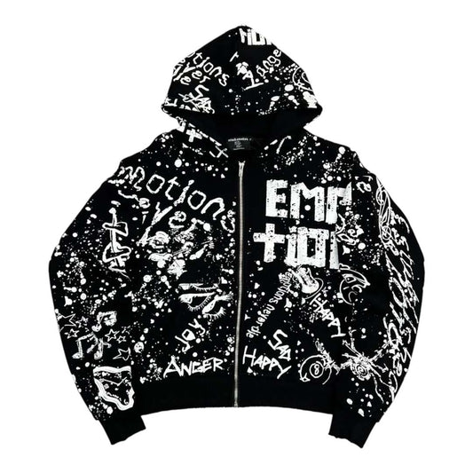Mixed Emotions Black Graffiti Hoodie