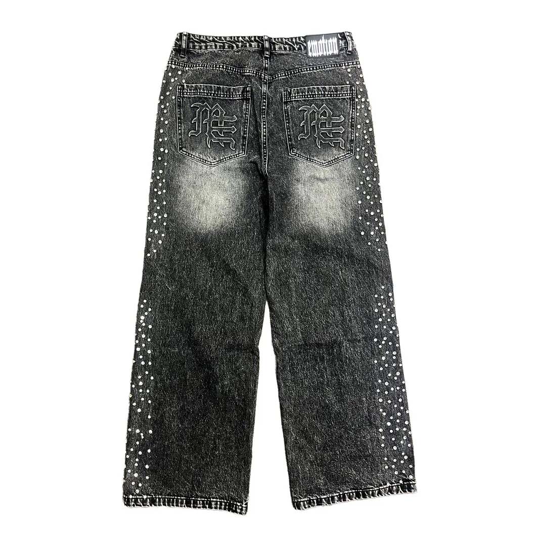 Mixed Emotions Black Stone Baggy Denim Jeans