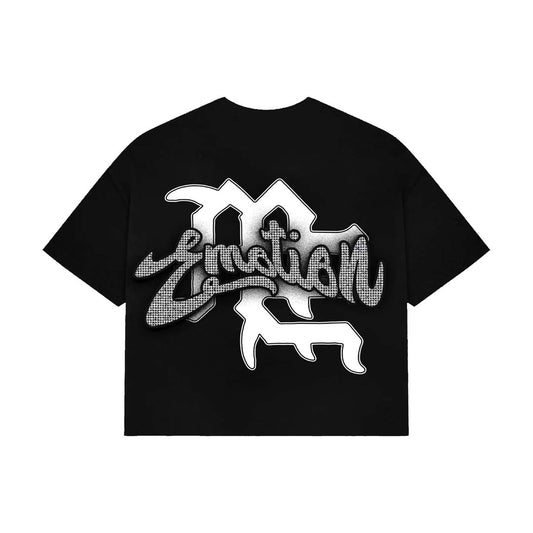 Mixed Emotions Cupid Rhinestone Black Cropped Tee