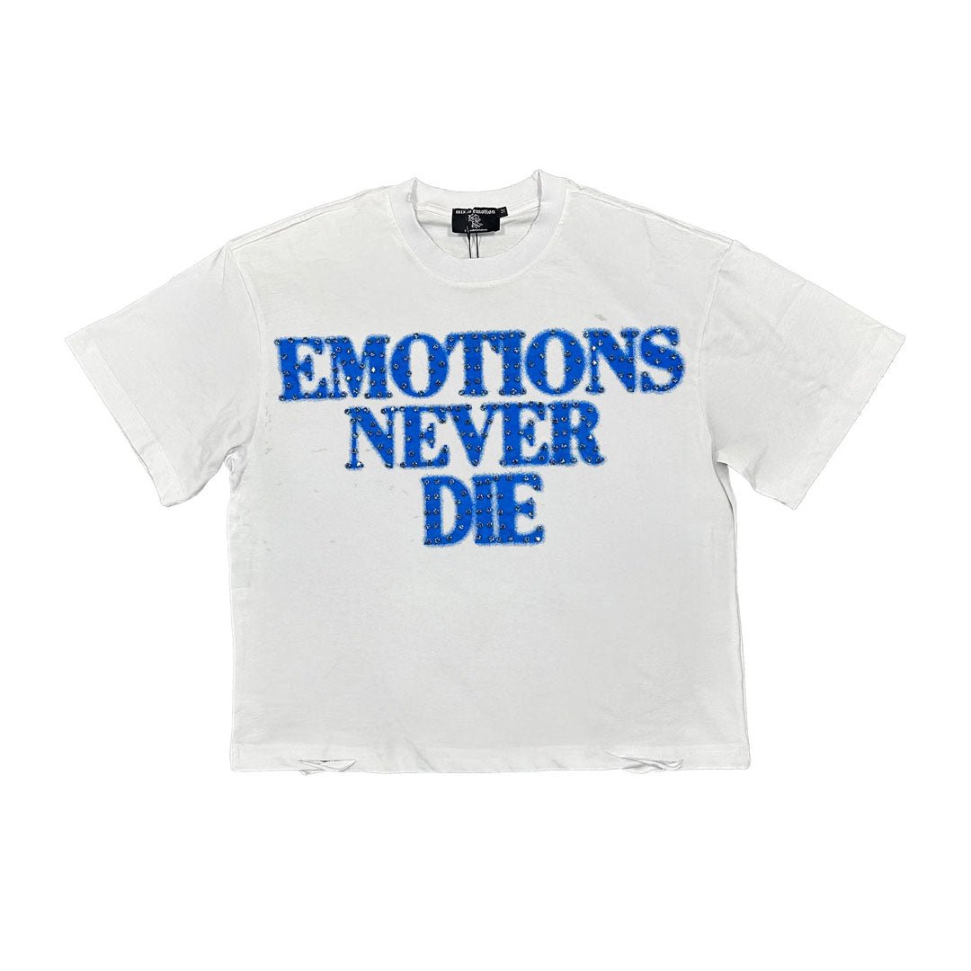 Mixed Emotions End Tee White Blue