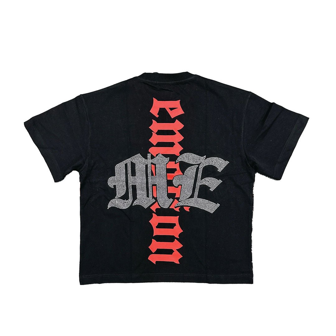 Mixed Emotions Octopus Rhinestone Black Tee