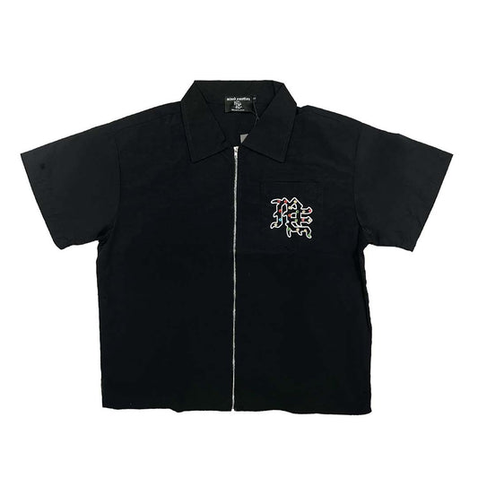 Mixed Emotions Rhinestone Nylon Zip Shirt
