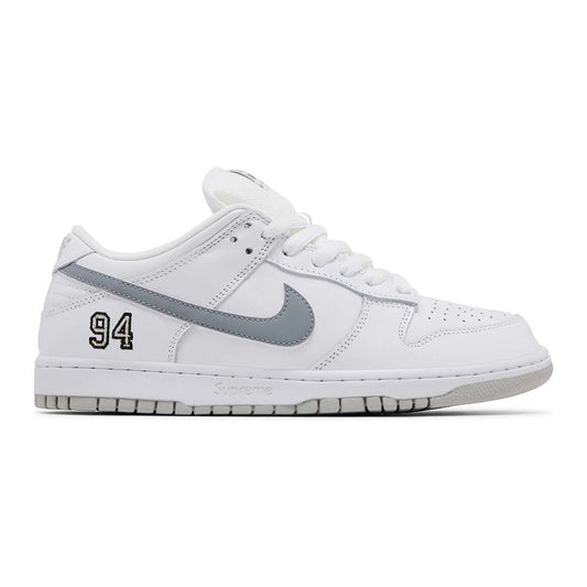 Nike SB Dunk Low Supreme 94 White Metallic Silver