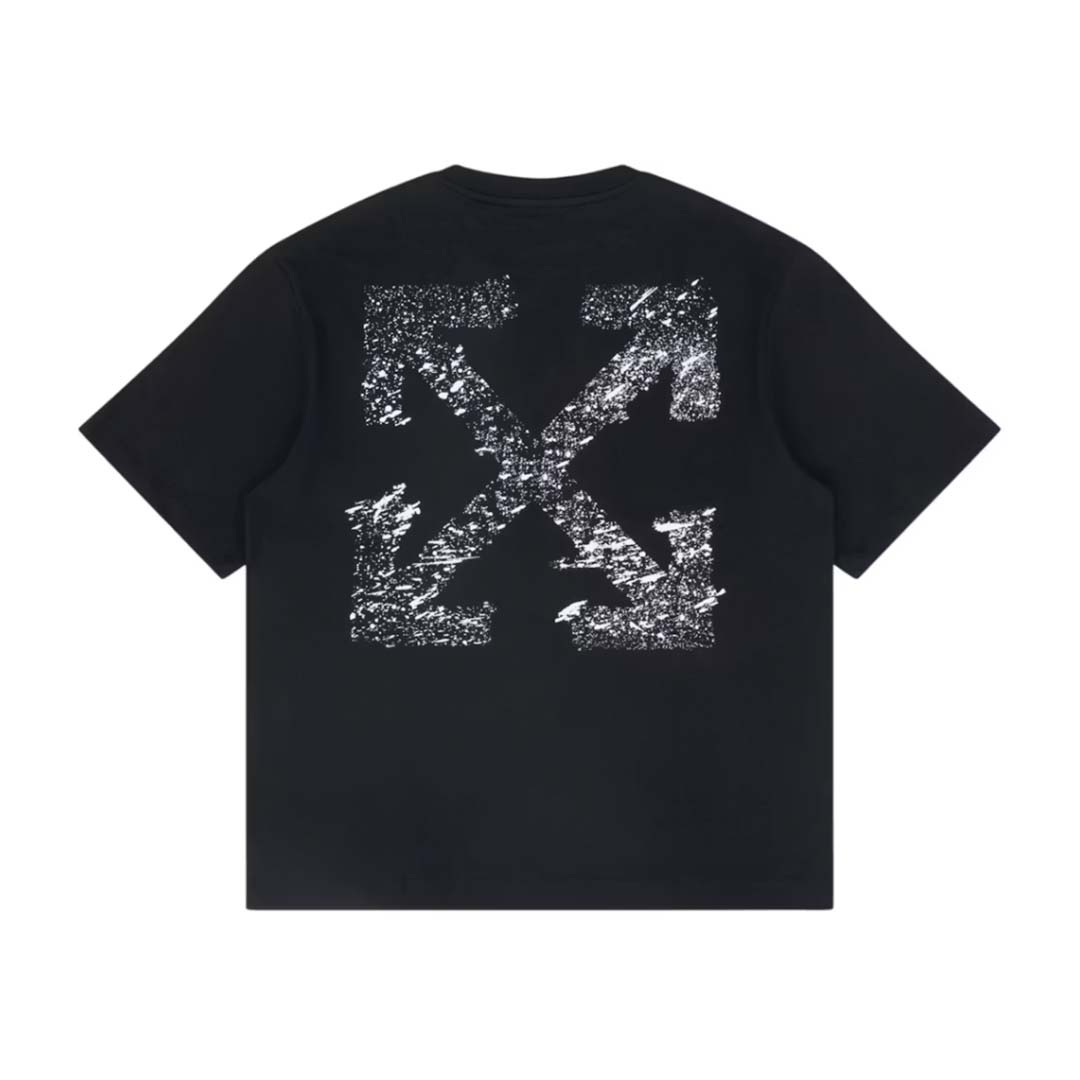 OFF-WHITE Paint Splatter Arrow Diag Skate Fit Tee Black White