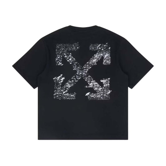 OFF-WHITE Paint Splatter Arrow Diag Skate Fit Tee Black White