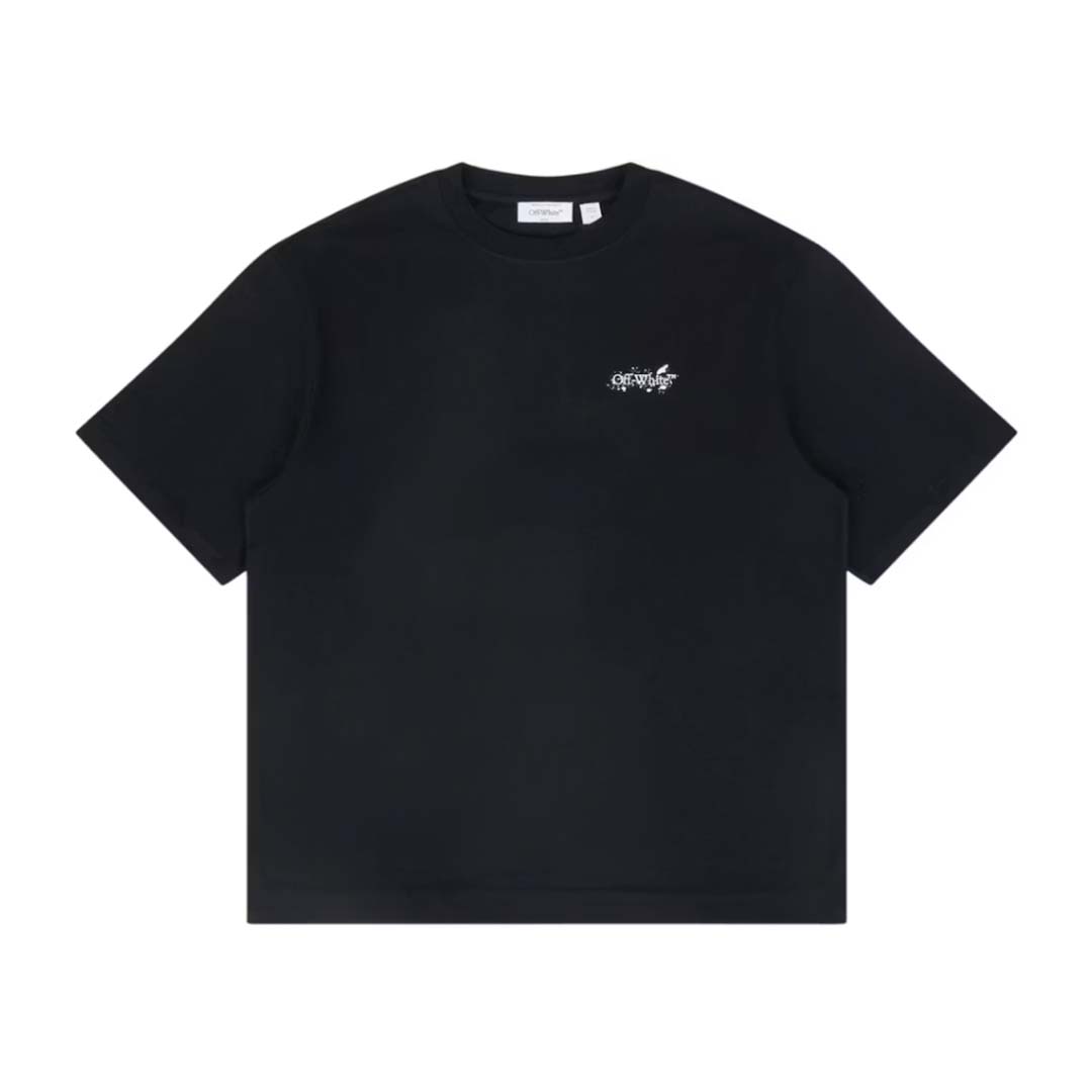 OFF-WHITE Paint Splatter Arrow Diag Skate Fit Tee Black White