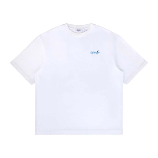 OFF-WHITE Paint Splatter Arrow Diag Skate Fit Tee White Blue