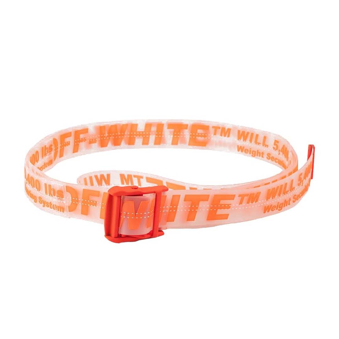 Off-White Rubber Belt Transparent Orange