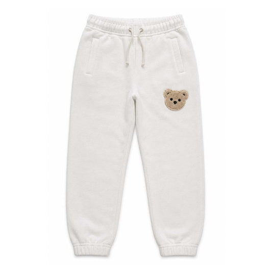 Palm Angels KIDS Bear Jogging Sweatpants Off White Brown
