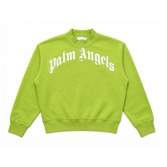 Palm Angels KIDS Classic Over Logo Crewneck Lime Green White