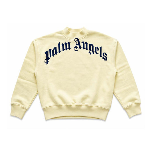 Palm Angels KIDS Classic Over Logo Crewneck Yellow Navy Blue