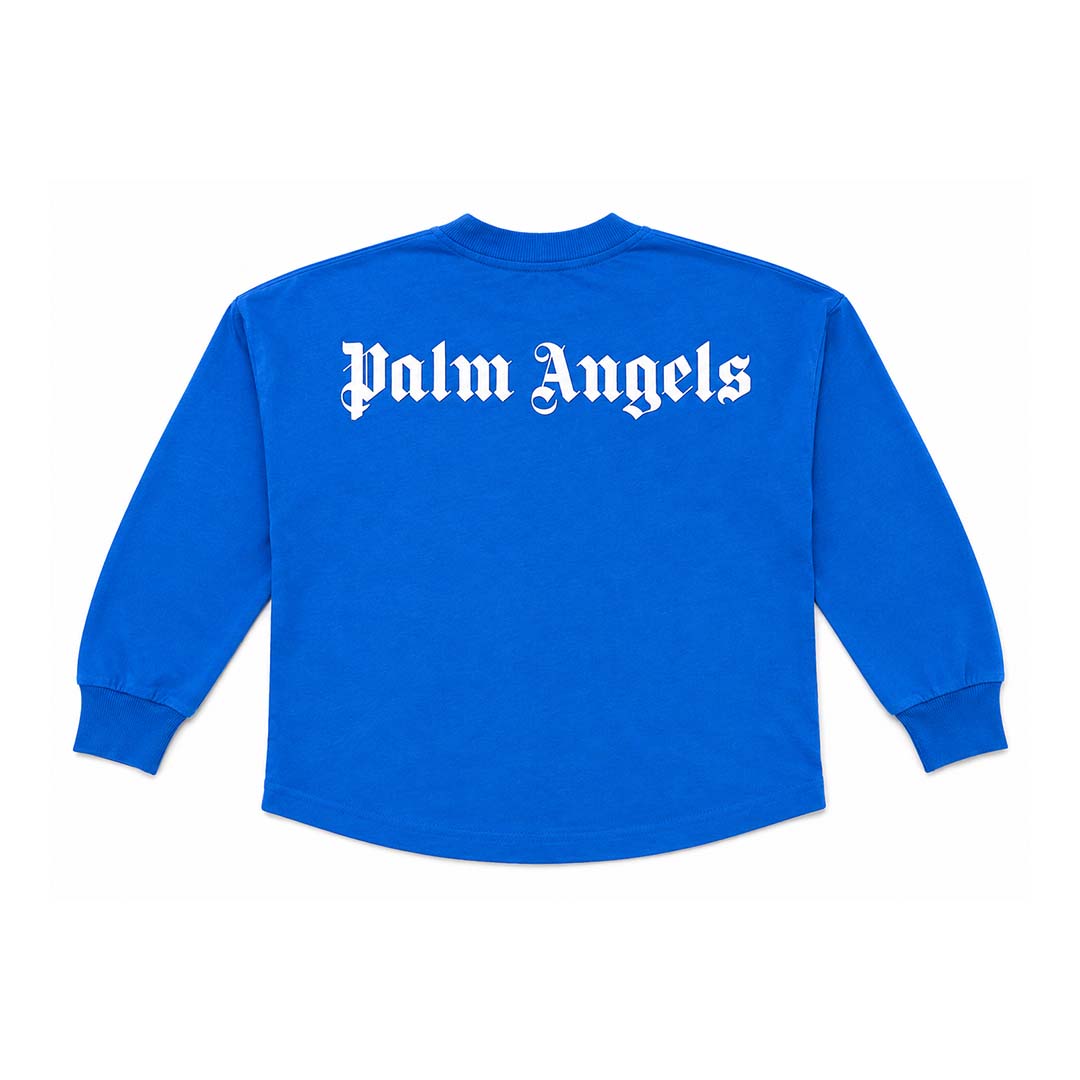 Palm Angels KIDS Classic Over Logo Tee L/S Blue White