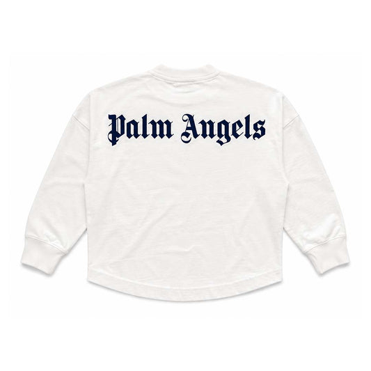 Palm Angels KIDS Classic Over Logo Tee L/S White Navy