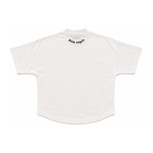 Palm Angels Kids Classic Over Logo Tee S/S White Navy Blue