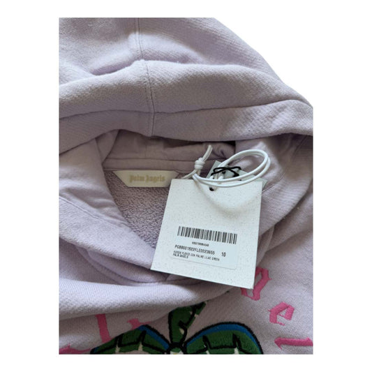 Palm Angels KIDS Hoodie Fleece Palm Tree Lilac Purple Green