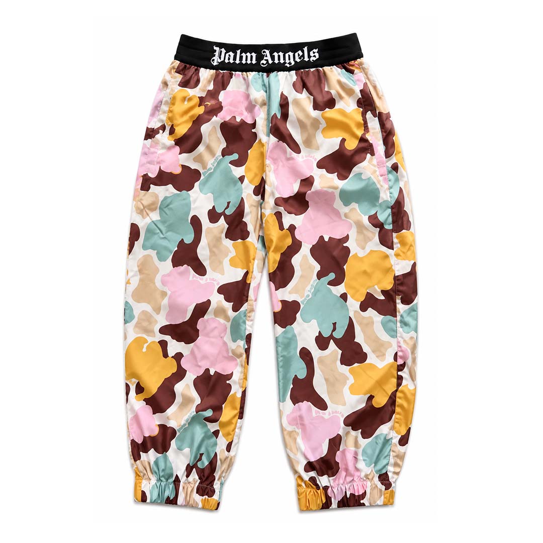 Palm Angels KIDS Husky Camo After Sport Pants Pink Blue Orange