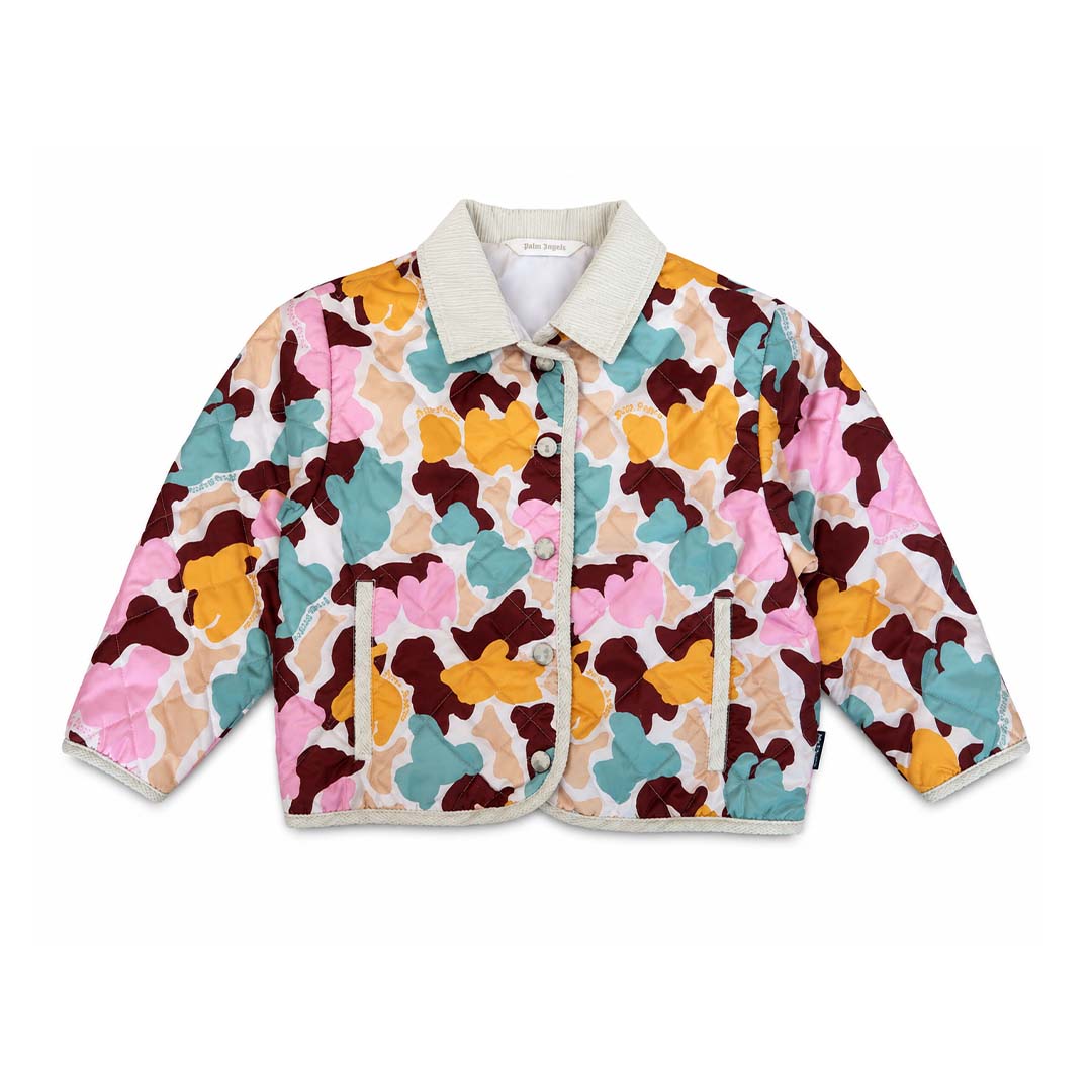 Palm Angels KIDS Husky Camo Jacket AOP Pink Blue Orange