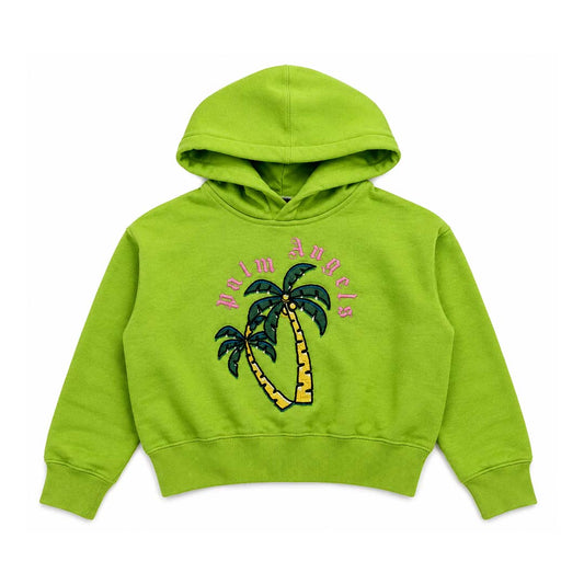 Palm Angels KIDS Lime Green Palm Tree Hoodie