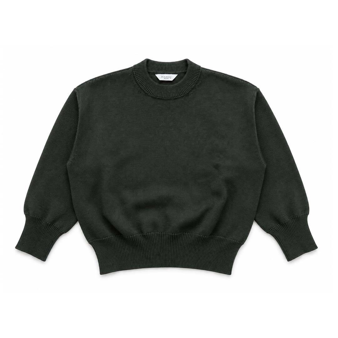Palm Angels KIDS Logo Knit Sweater Military Green White
