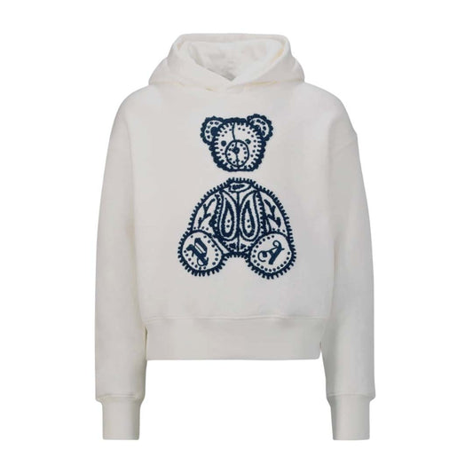 Palm Angels KIDS Paisley Teddy White Navy Blue Hoodie
