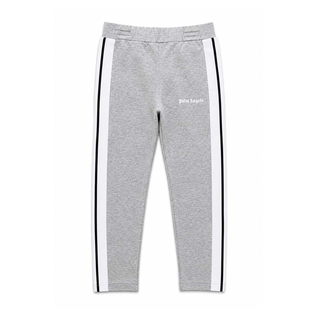 Palm Angels KIDS Track Leggings Melange Grey White
