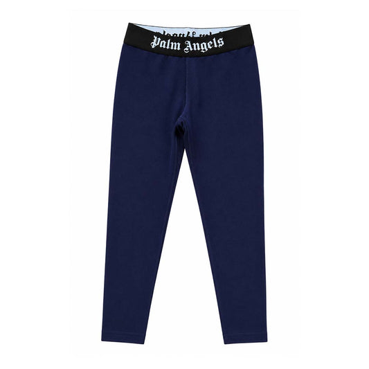 Palm Angels KIDS Waistband Logo Leggings Navy Blue Black