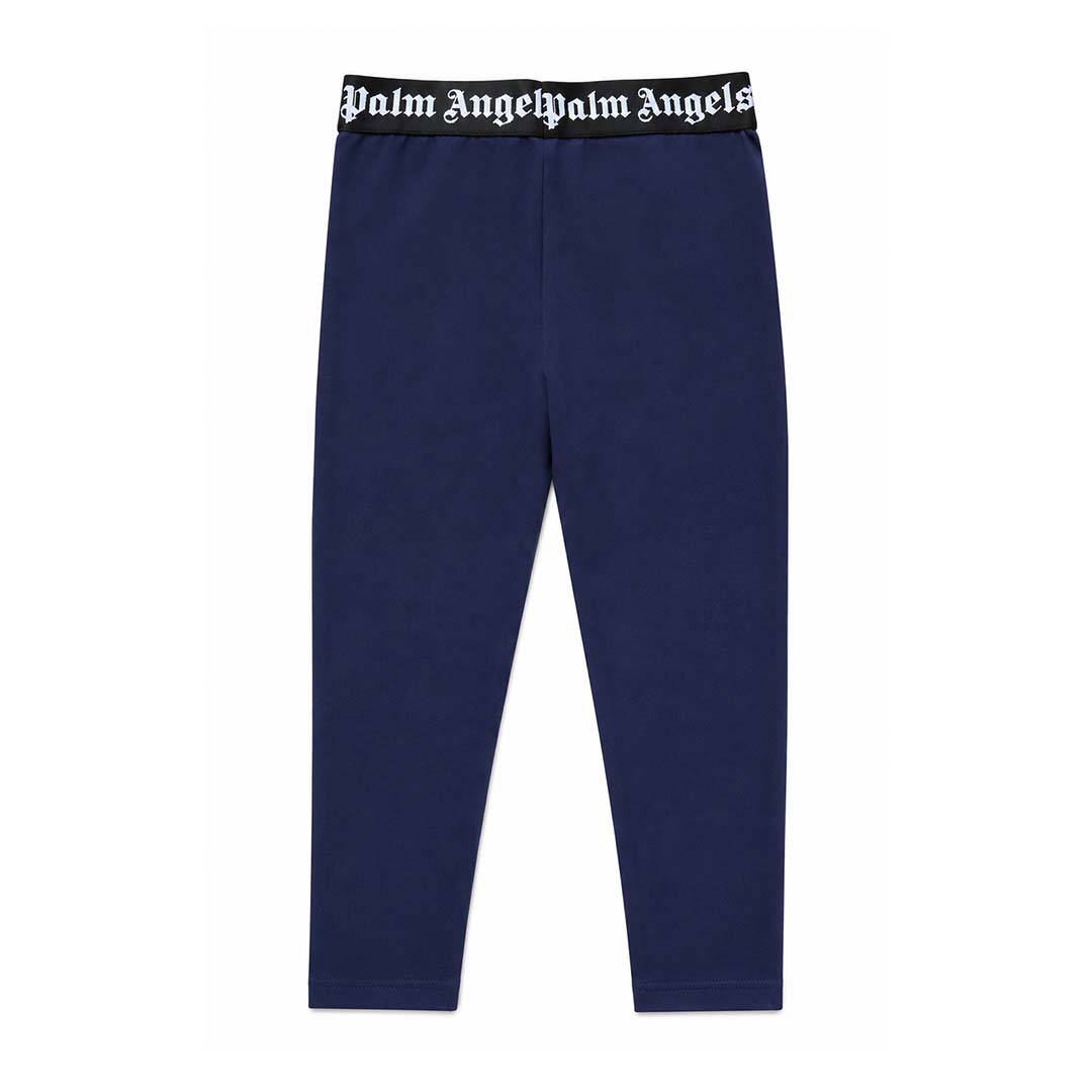 Palm Angels KIDS Waistband Logo Leggings Navy Blue Black
