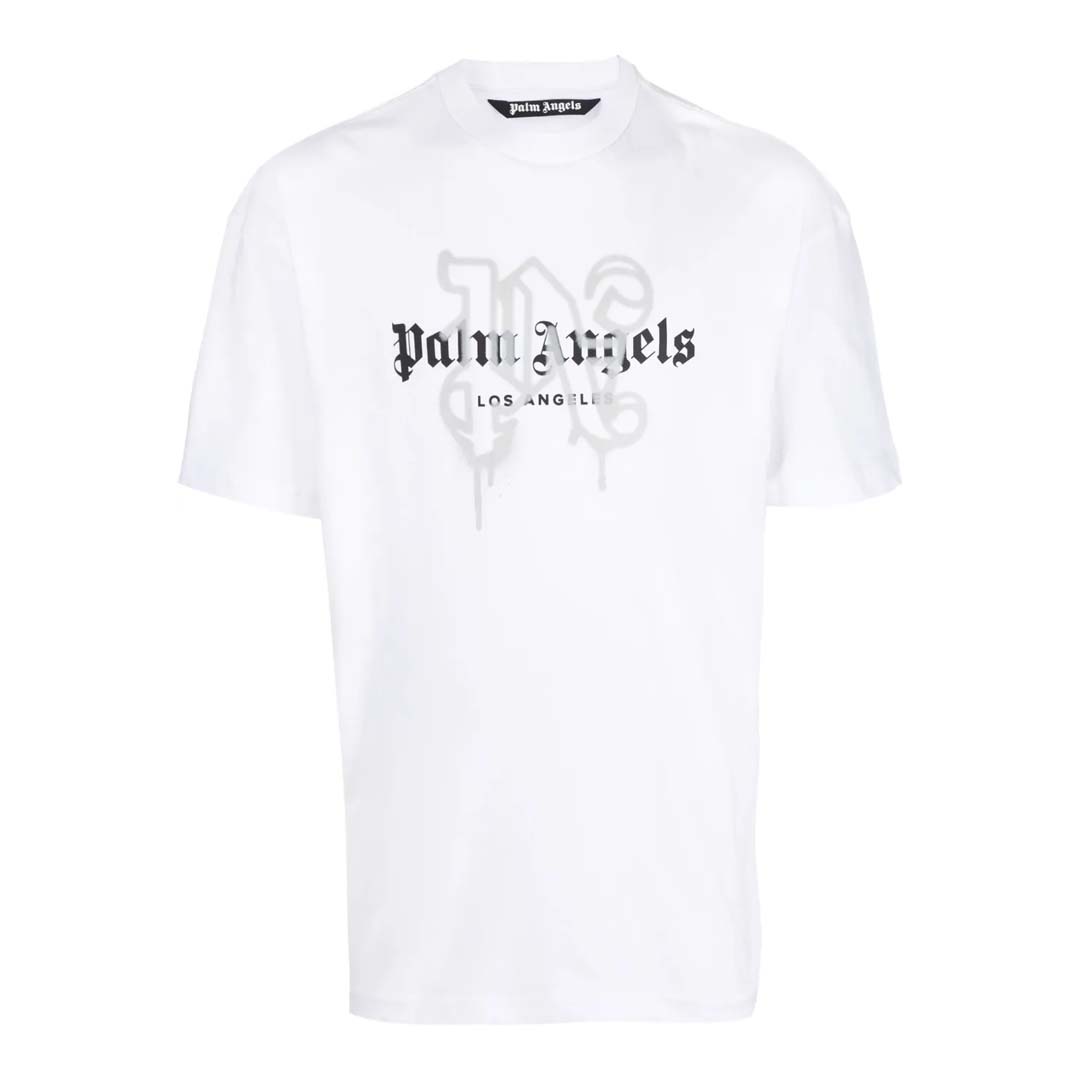 Palm Angels LA Monogram Spray Tee White