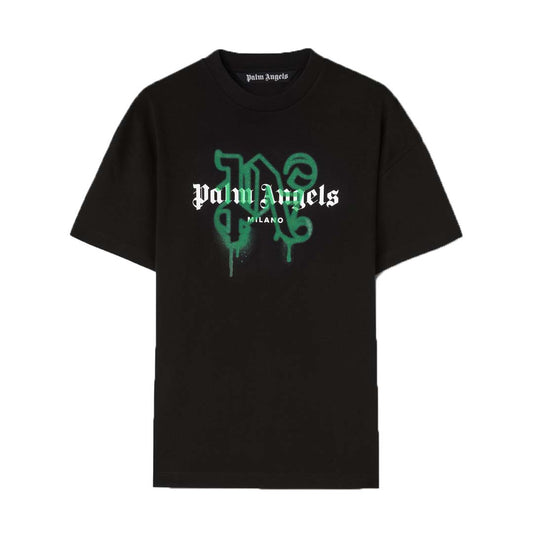 Palm Angels Milano Monogram Spray Tee Black