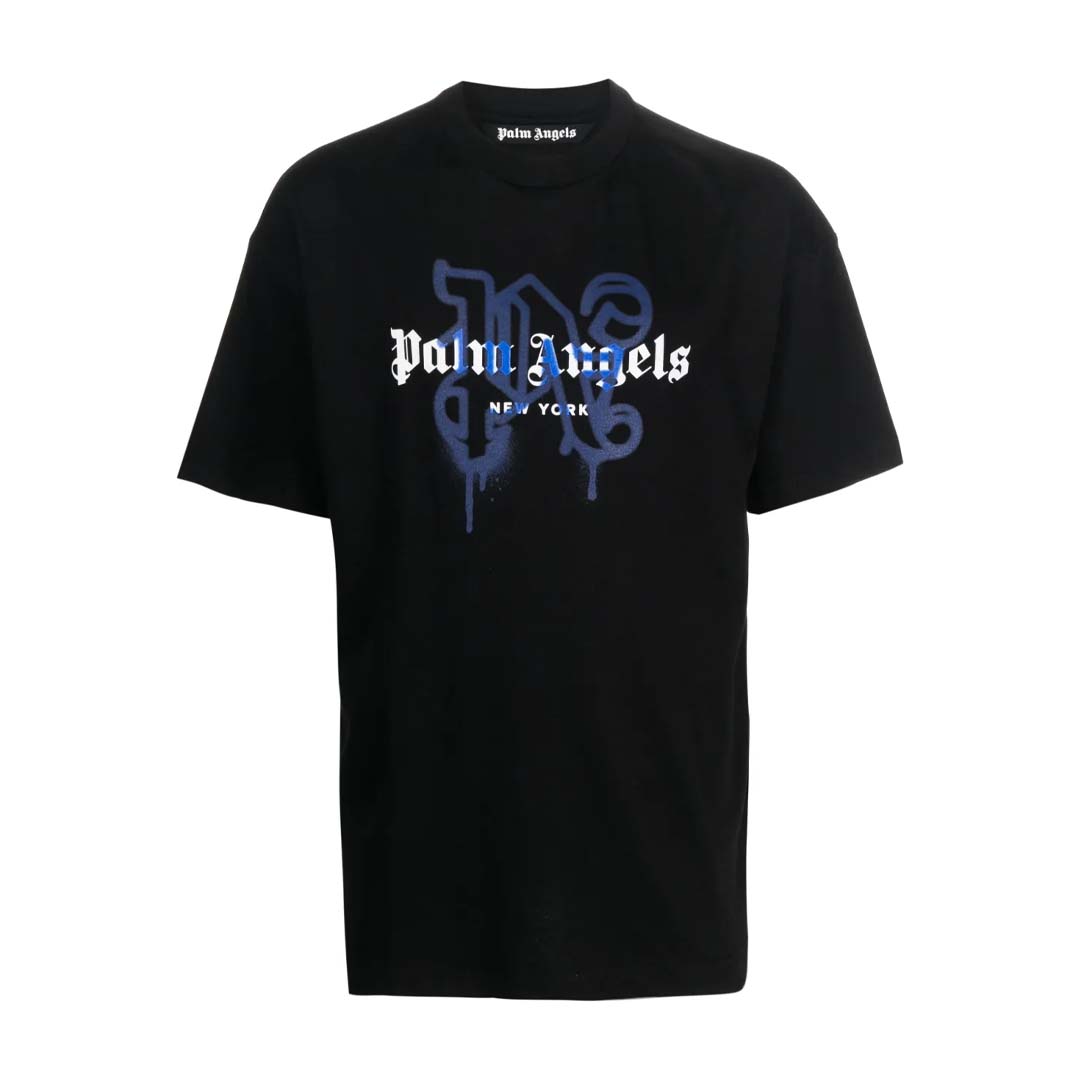 Palm Angels New York Monogram Spray Tee Black