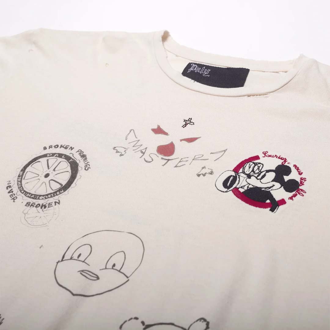 Paly Hollywood Signature Jersey Vintage Cream Tee