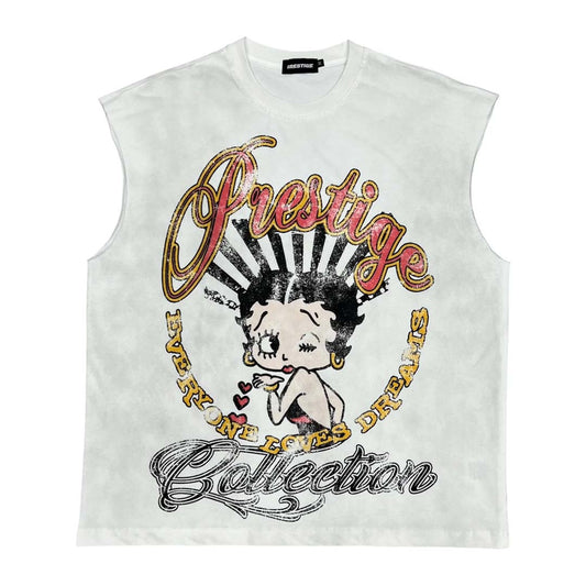 Prestige Betty Boo Sleeveless Tee White