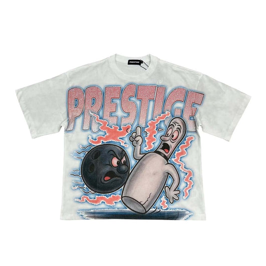Prestige Bowling Rhinestone Tee White