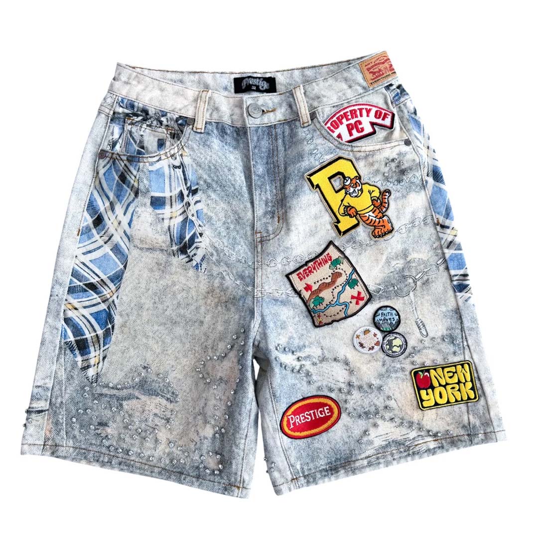 Prestige Club Blue Denim Shorts