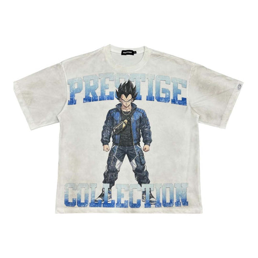 Prestige Drippy Vegeta Distressed White Tee