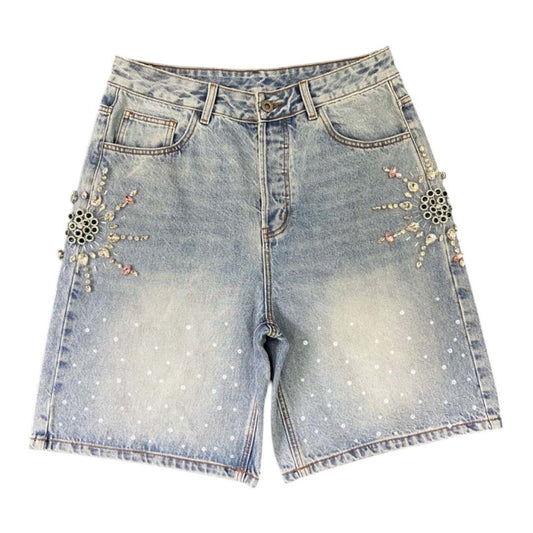 Prestige Emerald Rhinestone Jean Shorts