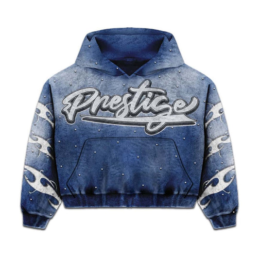 Prestige Flames Hoodie Faded Blue