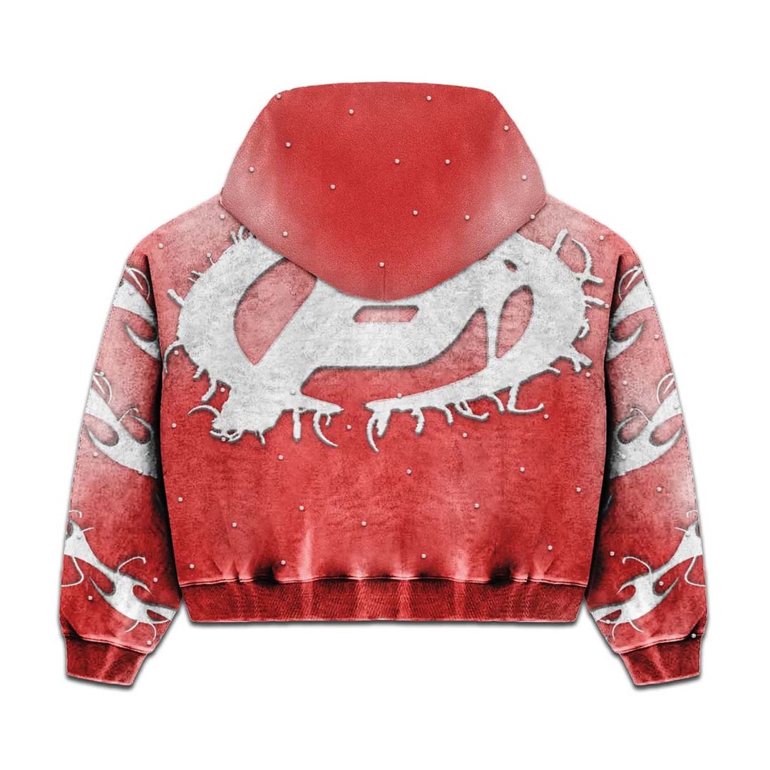 Prestige Flames Hoodie Faded Red