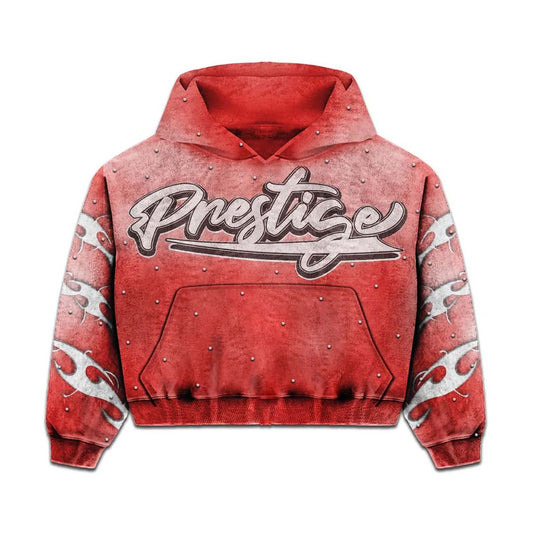 Prestige Flames Hoodie Faded Red