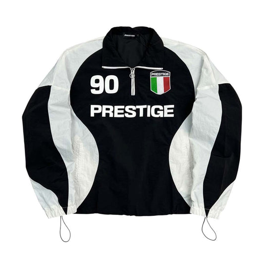 Prestige Italia Nylon Quarter Zip Black Jacket