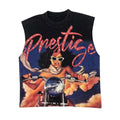 Prestige Lady Motor Rhinestone Sleeveless Black Tee