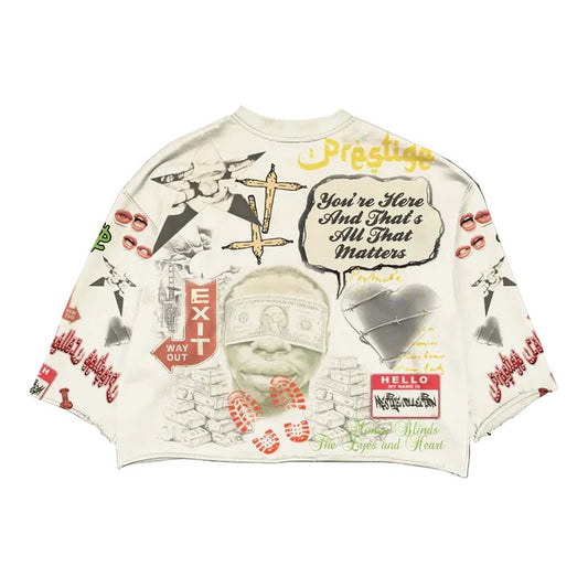Prestige Money Power Respect Cropped Long Sleeve Tee