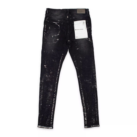 Purple Brand Black Wash Metallic Silver Jeans