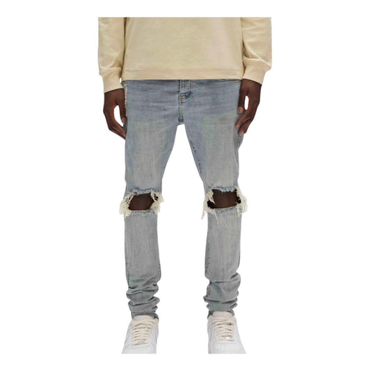 Purple Brand Drop Fit Midrise Tapered Leg Lt Indigo Jeans Indigo