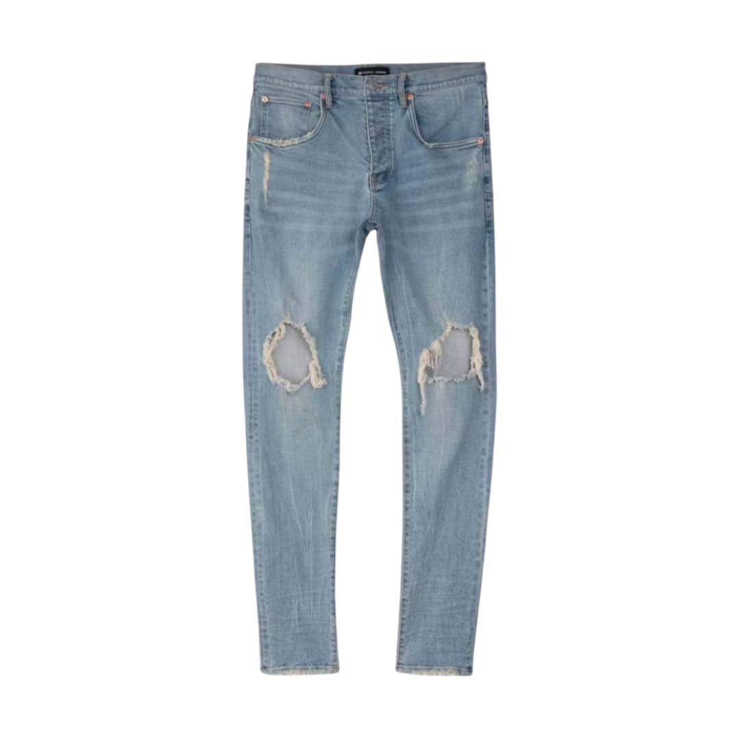 Purple Brand Drop Fit Midrise Tapered Leg Lt Indigo Jeans Indigo