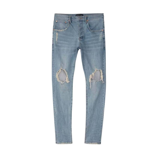 Purple Brand Drop Fit Midrise Tapered Leg Lt Indigo Jeans Indigo